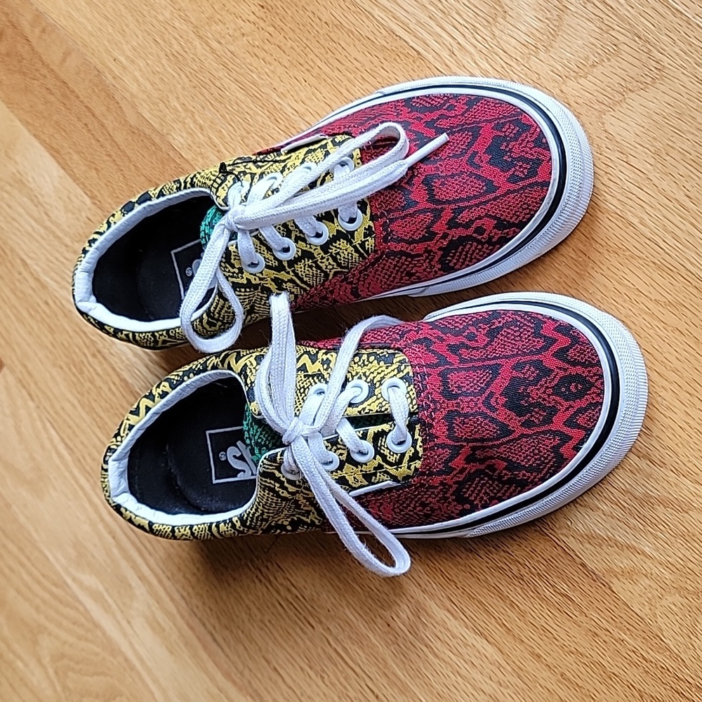 Vans Tri Color Snake Skin Pattern Tie Shoes